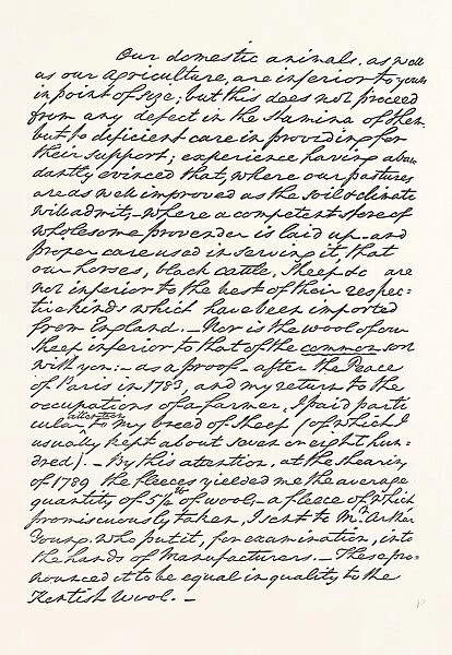 Facsimile of a Portion of a Letter from Washington, Addressed to Sir J. Sinclair, Bart