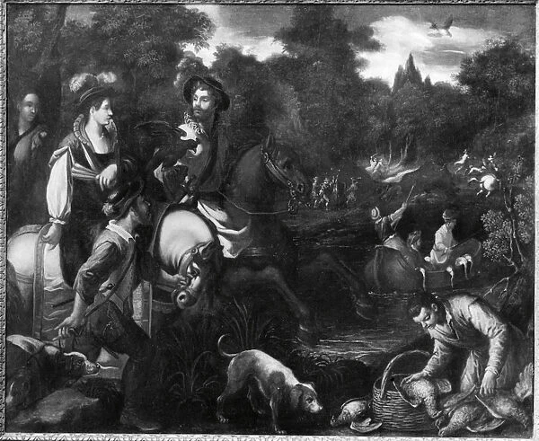 Falcon Hunt Falk hunting painting 17th century