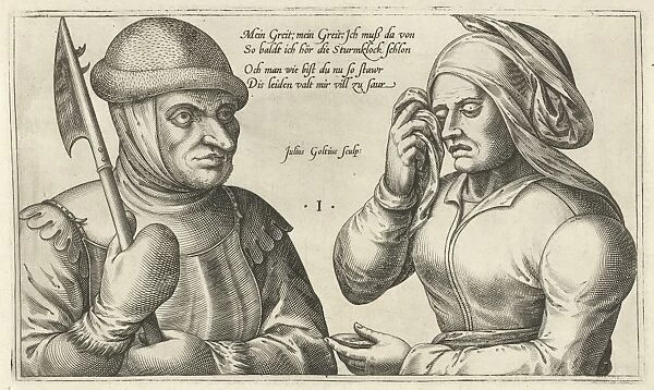 Farewell to a soldier, Julius Goltzius, c. 1560 - 1595