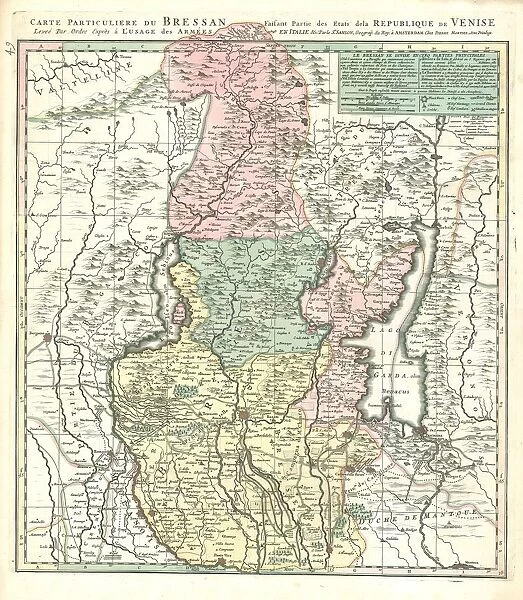 Map Carte particuliere du Bressan faisant partie des etats dela Repu