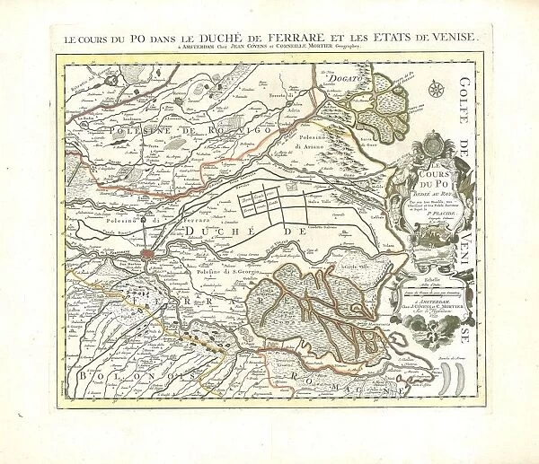 Map Le cours du Po dans le duchA de Ferrare et les etats de Venise