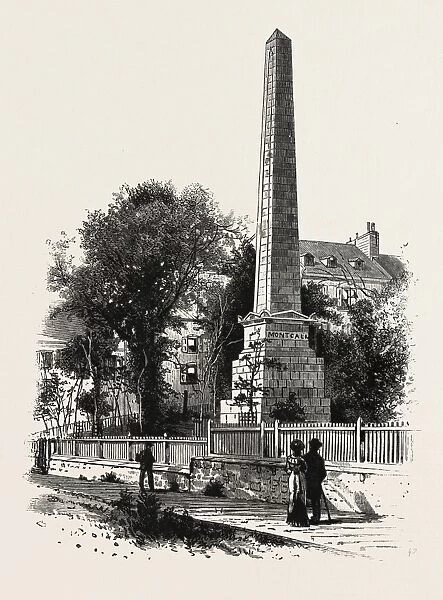Monument to Wolfe and Montcalm. Canada, Nineteenth Century Engraving
