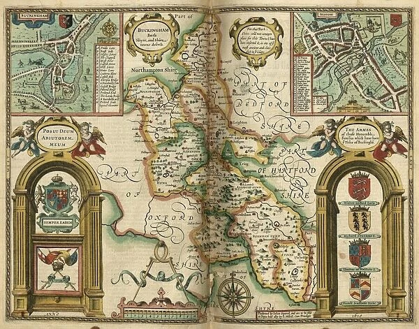 John Speeds map of Buckinghamshire, 1611
