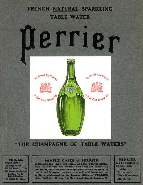 Advertisement for Perrier water, 1905