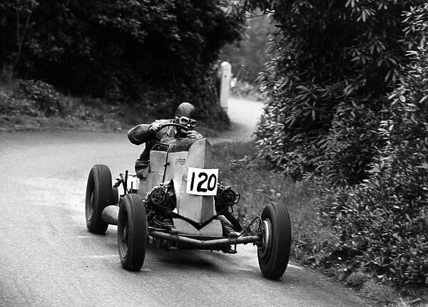 Basil Davenport driving a GN Spider Special at the Wiscombe Park Hill, Climb, Devon