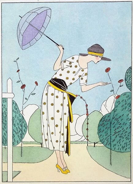 Design for a Day Dress, from Art Gout Beaute, pub. C. 1920s (pochoir print)