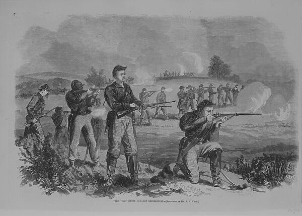 The First Maine Cavalry Skirmishing, 1863. Creator: Alfred Waud