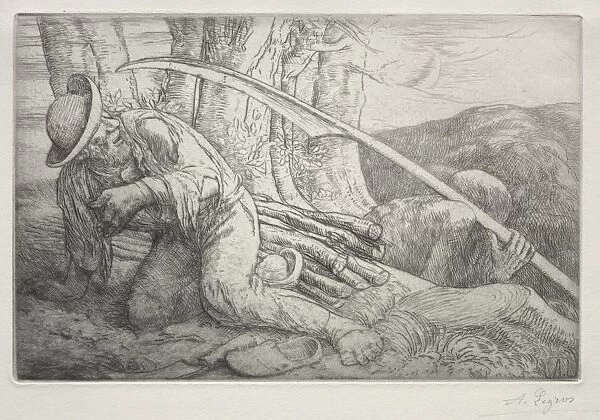 La Mort et le Bucheron (5th Plate). Creator: Alphonse Legros (French, 1837-1911)