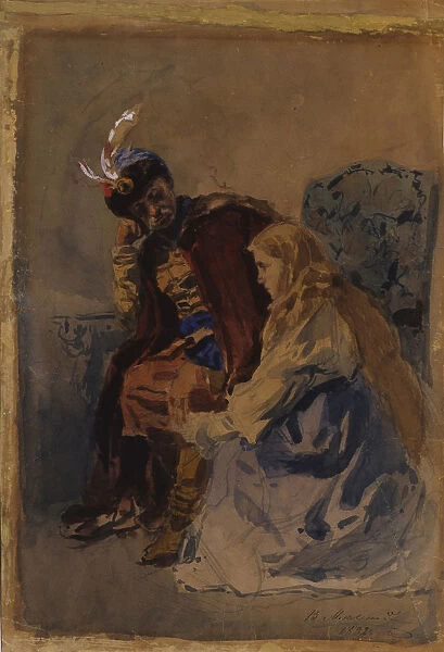 Mazepa with Maria, 1892. Artist: Makovsky, Vladimir Yegorovich (1846-1920)