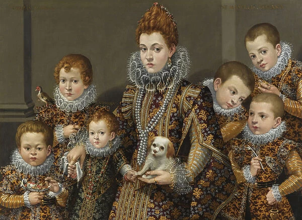 Portrait of Bianca degli Utili Maselli with her six children