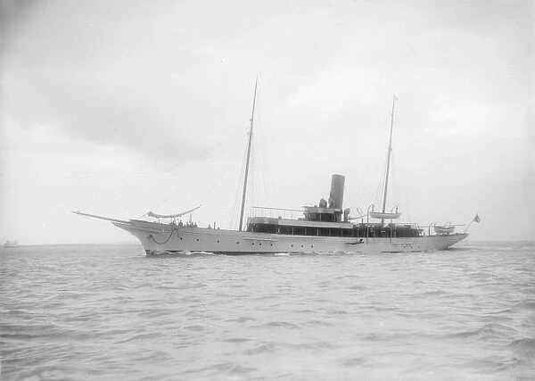 The steam yacht Shemara under way, 1912. Creator: Kirk & Sons of Cowes