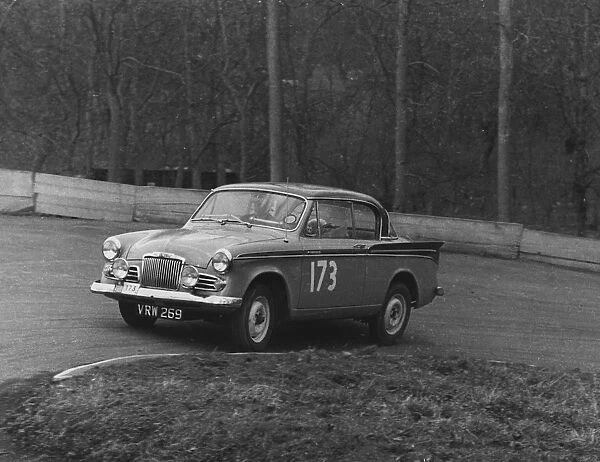 Sunbeam Rapier, Peter Harper, winning 1958 RAC Rally. Creator: Unknown