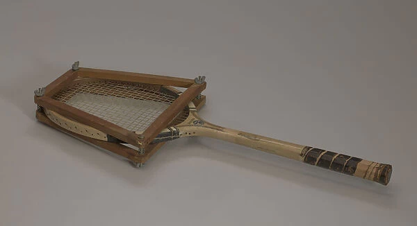 Tennis racquet and frame used by Althea Gibson, mid-late 20th century. Creator: Unknown