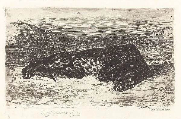 Tiger Sleeping in the Desert, c. 1830. Creator: Eugene Delacroix