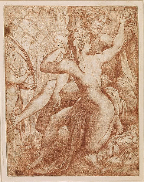 Vertumnus and Pomona, c. 1527. Creator: Perino del Vaga (1501-1547)