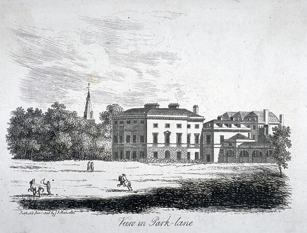 View of Park Lane, Westminster, London, 1808. Artist