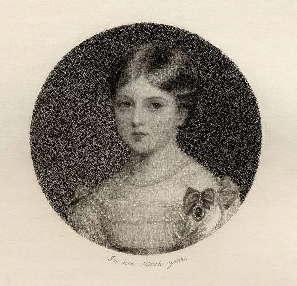 Princess Alexandrina Victoria Of Saxe-Coburg 1819 To 1901 Later Queen Victoria Aged 9 Engraved By T Woolnoth After A Stewart From The Book National Portrait Gallery Volume Iv Published C 1835
