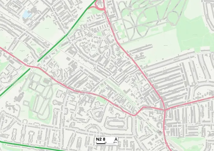 Framed Print : Barnet N2 8 Map