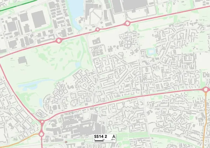 Framed Print : Basildon SS14 2 Map