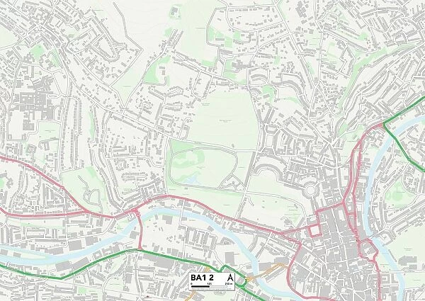 Bath and North East Somerset BA1 2 Map