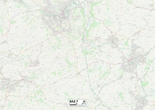 Bath and North East Somerset BA2 7 Map