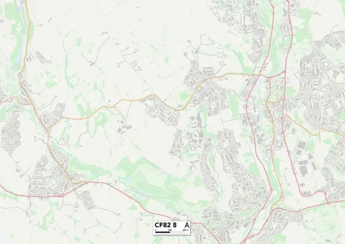 Framed Print : Caerphilly CF82 8 Map