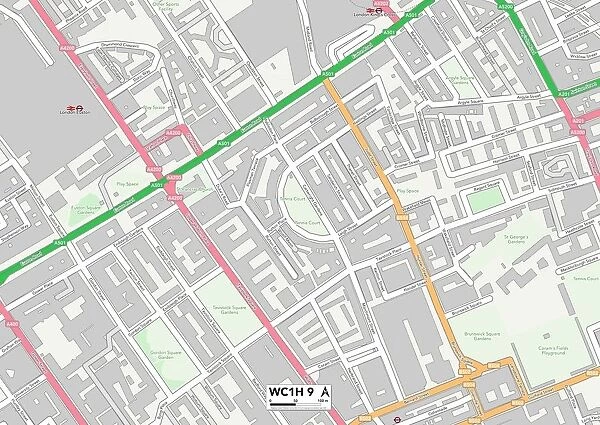Camden WC1H 9 Map. Postcode Sector Map of Camden WC1H 9