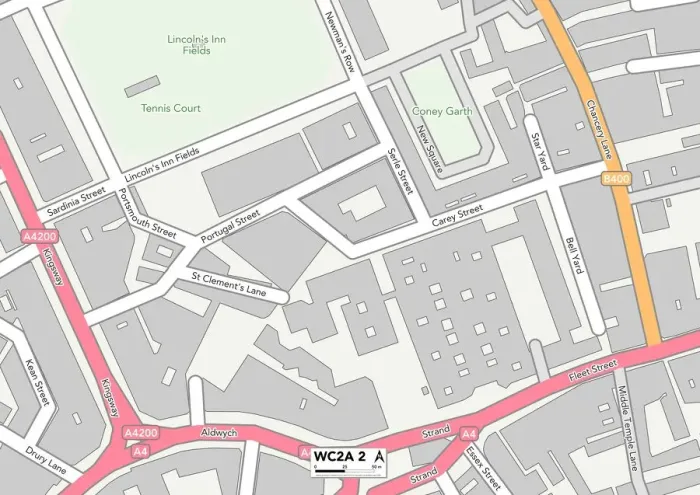 Framed Print : Camden WC2A 2 Map