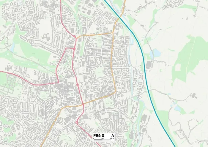 Framed Print : Chorley PR6 0 Map