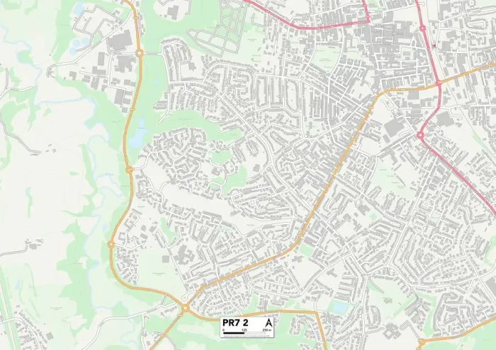 Framed Print : Chorley PR7 2 Map Framed Print : Chorley PR7 2 Map