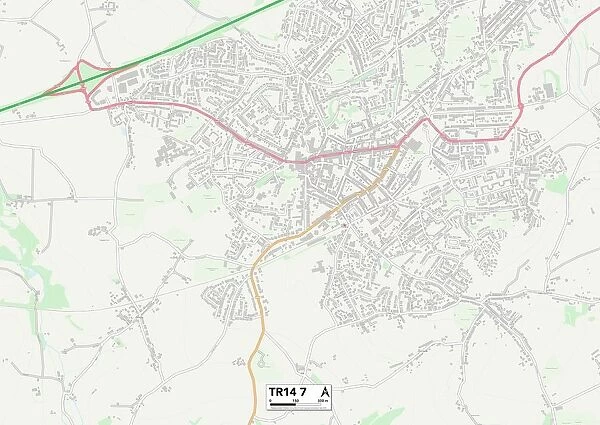 Cornwall TR14 7 Map. Postcode Sector Map of Cornwall TR14 7