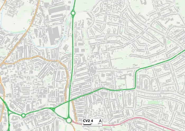 Framed Print : Coventry CV2 4 Map Framed Print : Coventry CV2 4 Map