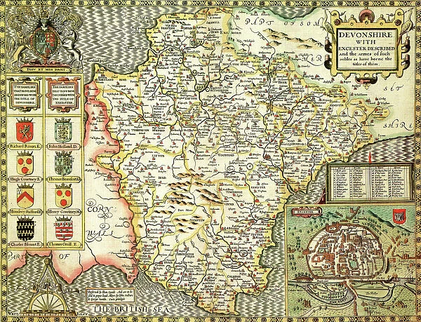 Devon Historical John Speed 1610 Map