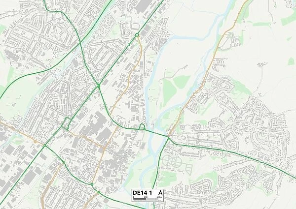 East Staffordshire DE14 1 Map