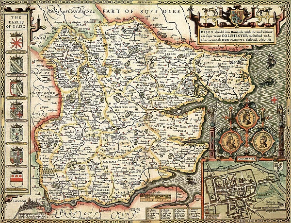 Essex Historical John Speed 1610 Map