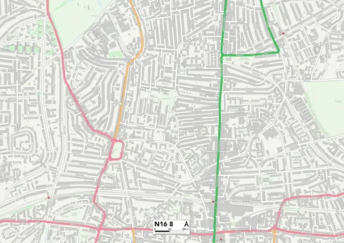 Framed Print : Hackney N16 8 Map