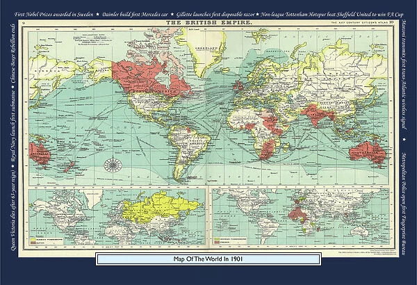 Historical World Events map 1901 UK version