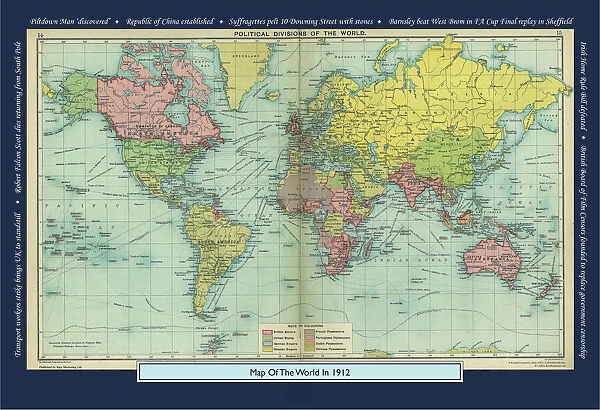 Historical World Events map 1912 UK version