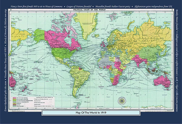 Historical World Events map 1919 UK version