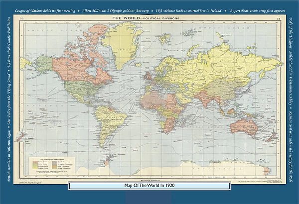 Historical World Events map 1920 UK version