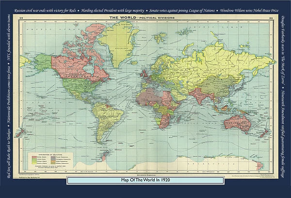 Historical World Events map 1920 US version