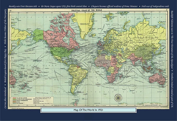 Historical World Events map 1921 UK version