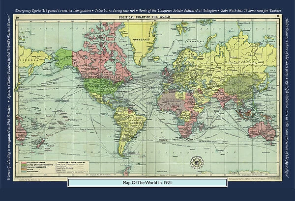 Historical World Events map 1921 US version
