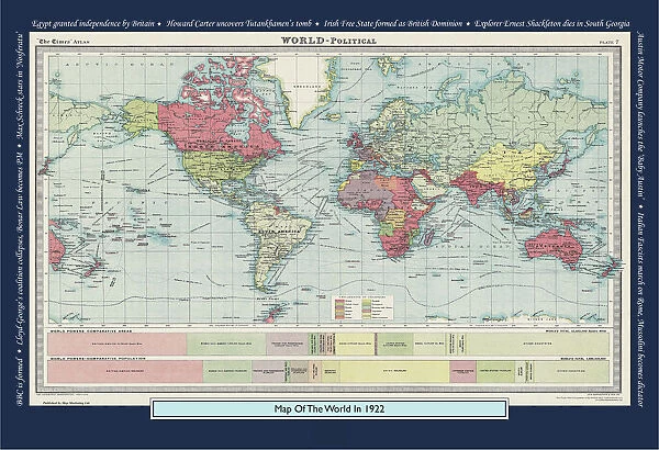 Historical World Events map 1922 UK version