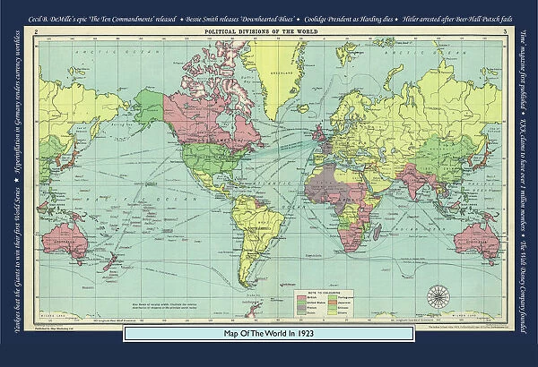 Historical World Events map 1923 US version