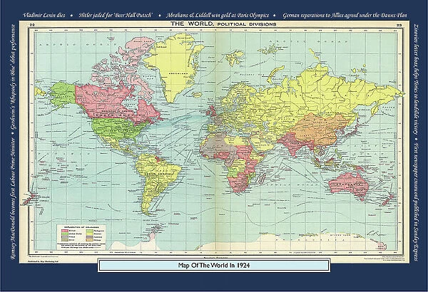 Historical World Events map 1924 UK version