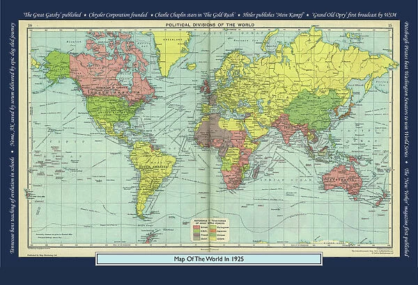 Historical World Events map 1925 US version