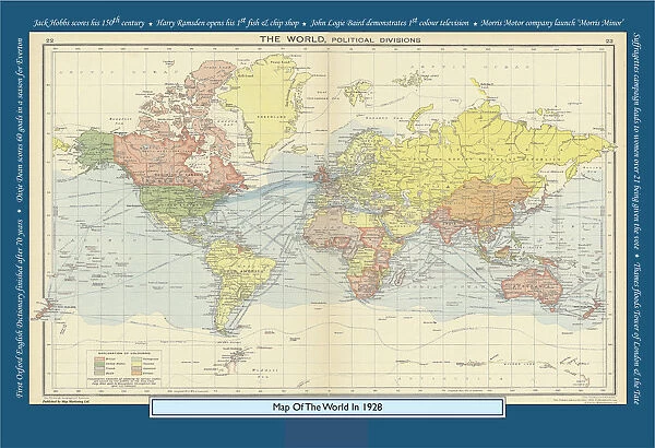 Historical World Events map 1928 UK version