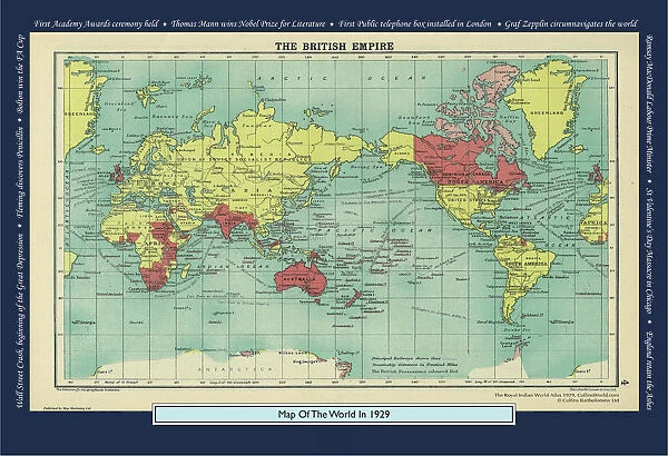 Historical World Events map 1929 UK version