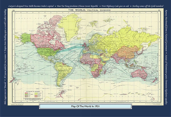 Historical World Events map 1931 UK version